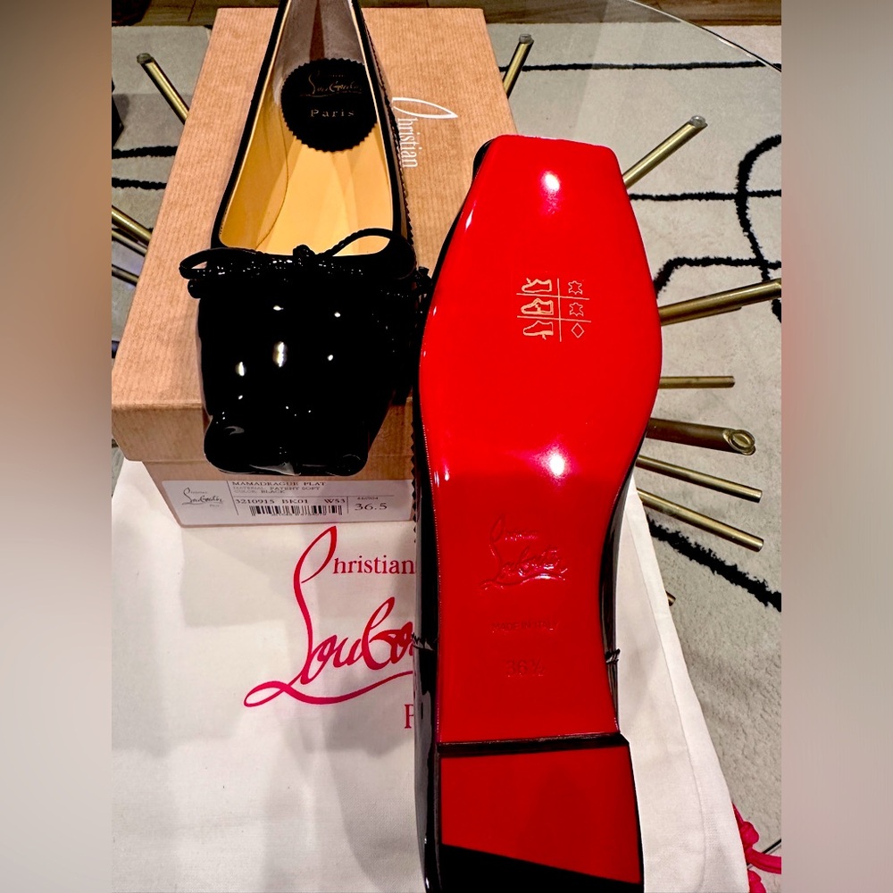 100% AUTH NEW WOMEN LOUBOUTIN MAMADRAGUE BALLET/BALLERINA FLATS EU 36.5/US 6.5
